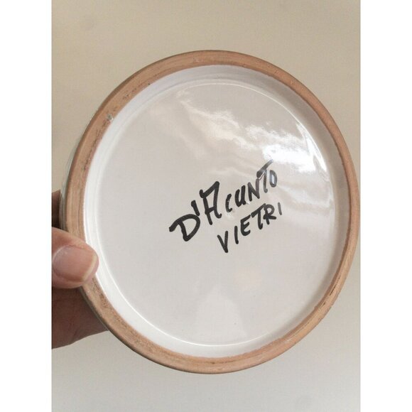 Handmade D' Acunto Vietri Italian Ceramic Floral Round Box 6" Diameter - Picture 7 of 15